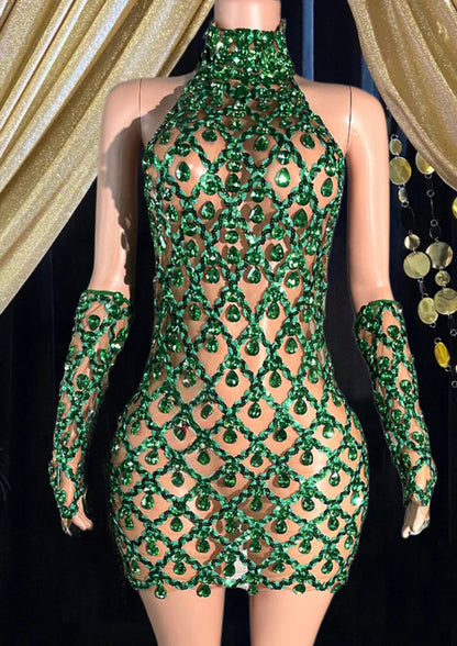 DAZZLING RHINESTONE DRESS