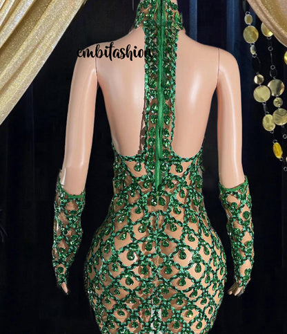 DAZZLING RHINESTONE DRESS