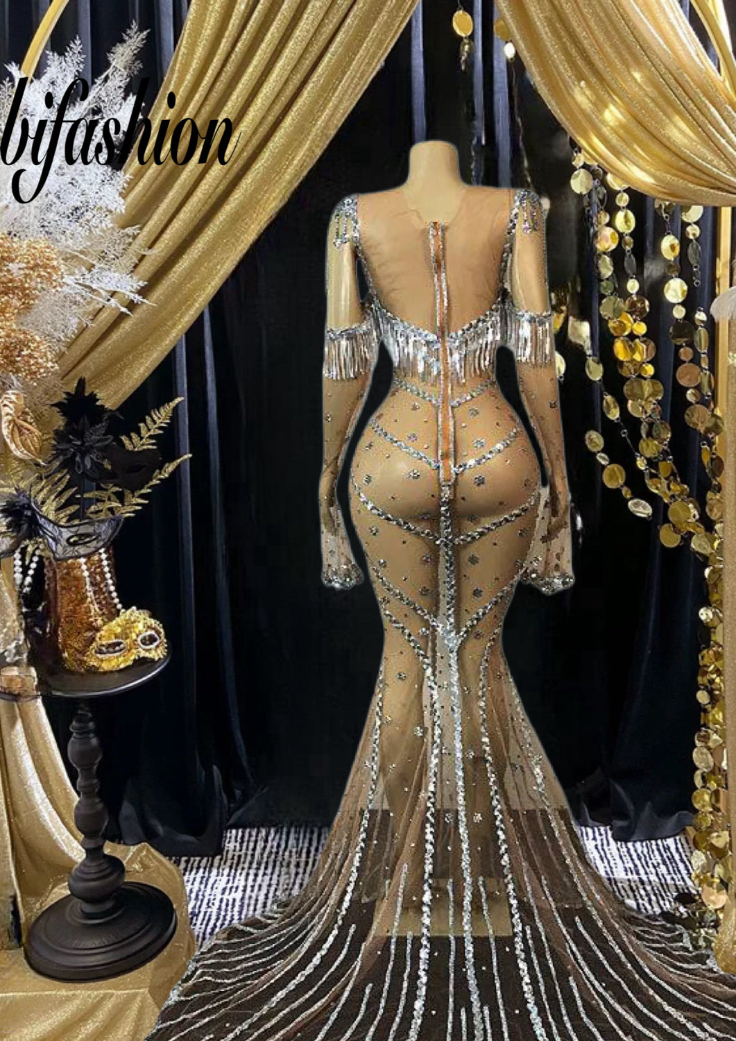 Glamorous Sequin Dress with Long Sleeves