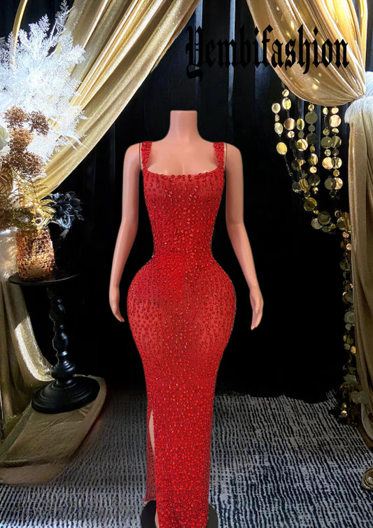 Red  Diamante DRESS