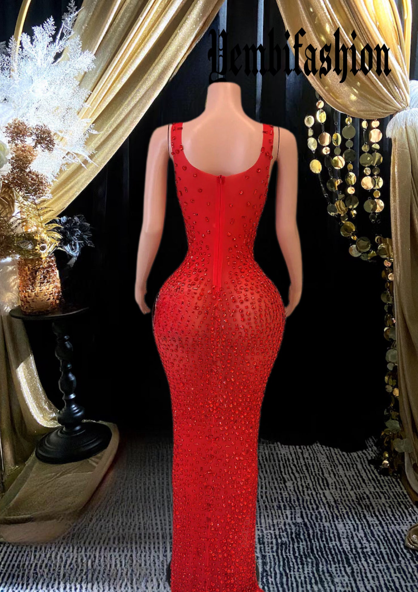 Red  Diamante DRESS