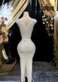 WHITE DIAMANTE SET DRESS