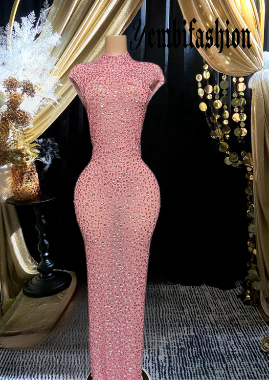 RAI PINK DIAMANTE DRESS