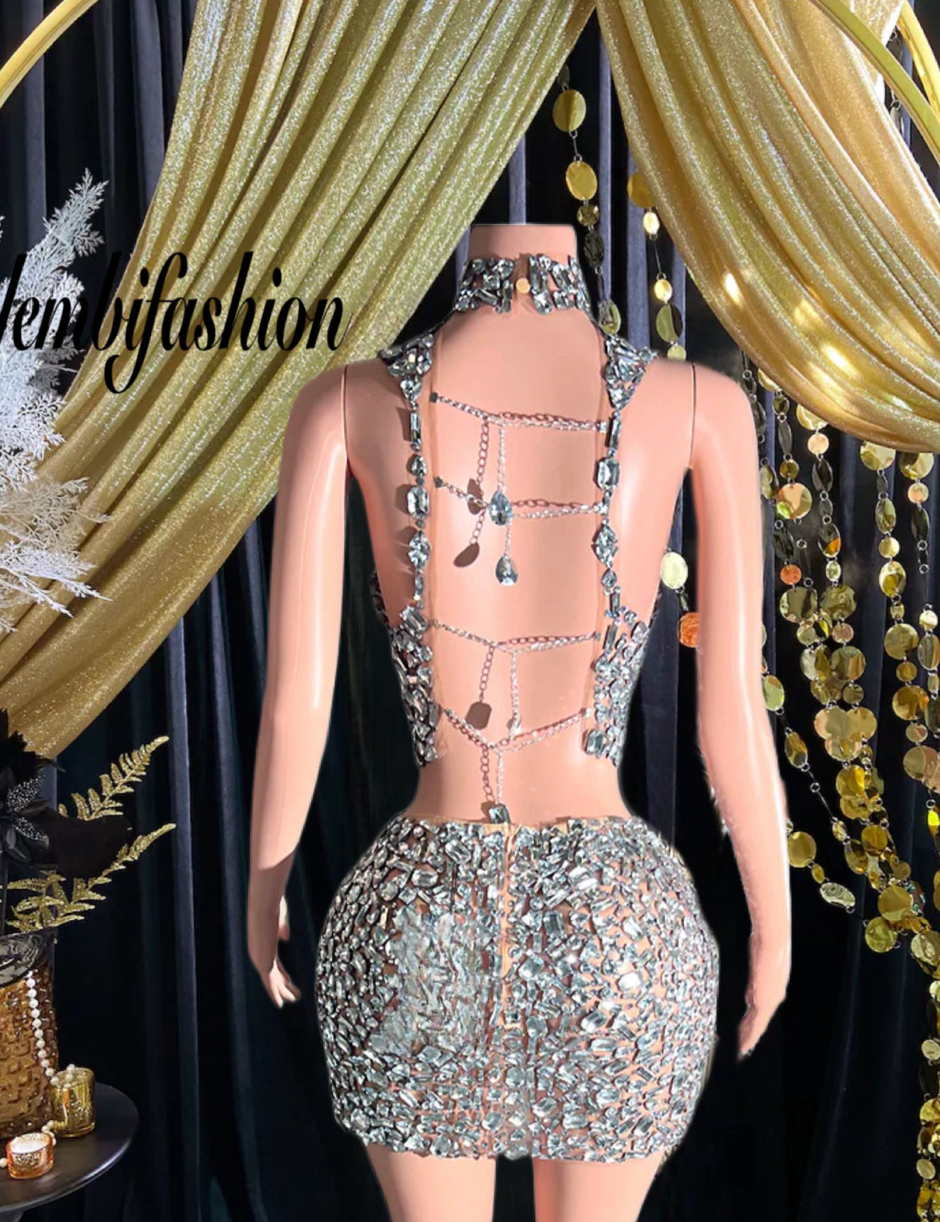 A stylish silver two-piece matching set featuring a sleek design and elegant details for versatile wear.