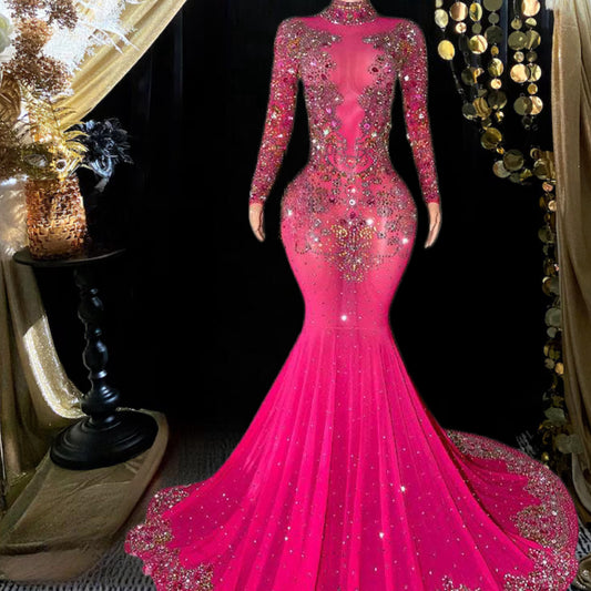 RAI PINK DIAMANTE DRESS