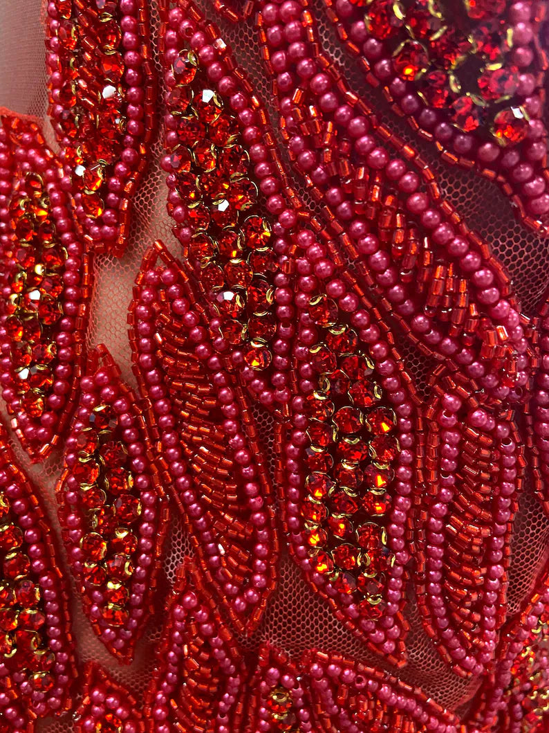 Miki Embllished Red Min Dress