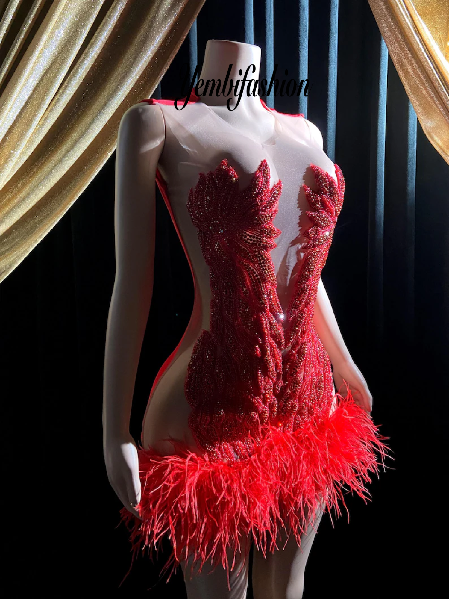 Miki Embllished Red Min Dress