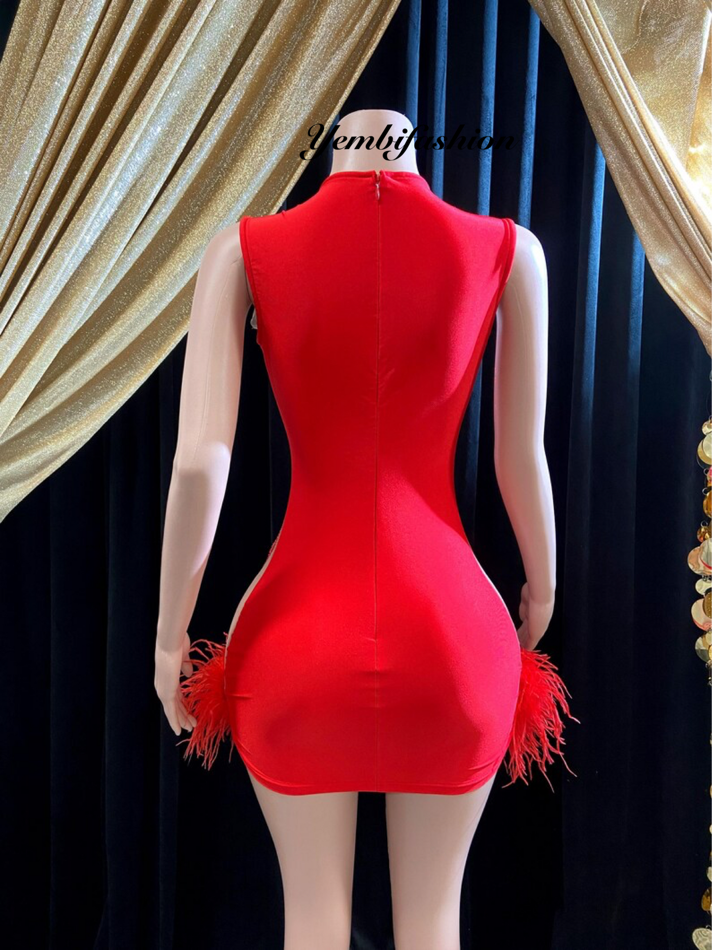 Miki Embllished Red Min Dress