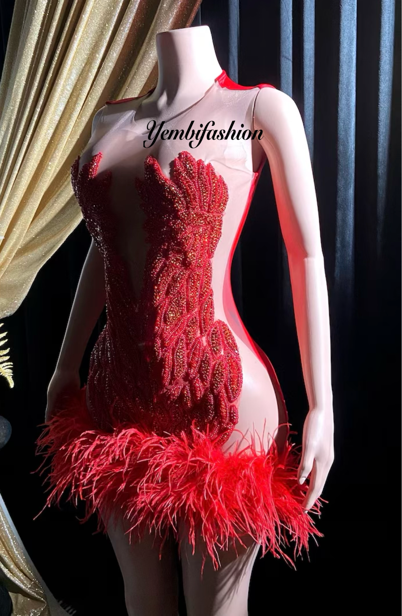 Miki Embllished Red Min Dress