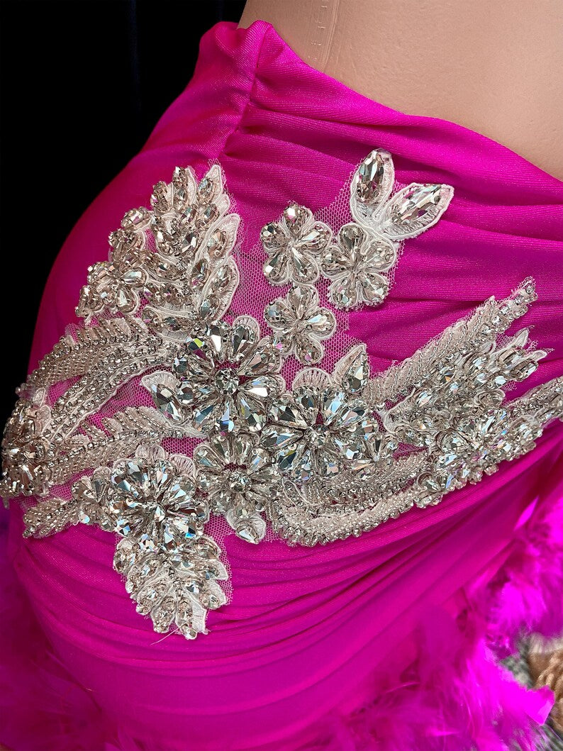 Kim Kardashian-Inspired Two-Piece Tulle Set in soft, flowing fabric for an elegant, chic look.