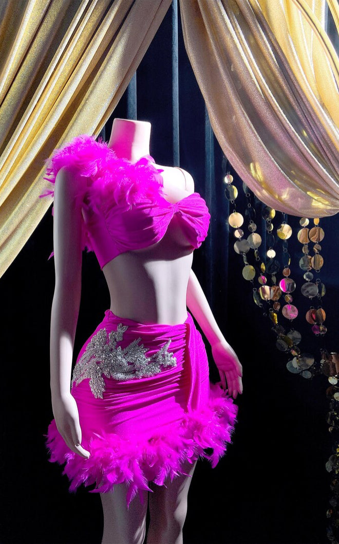 Kim Kardashian-Inspired Two-Piece Tulle Set in soft, flowing fabric for an elegant, chic look.