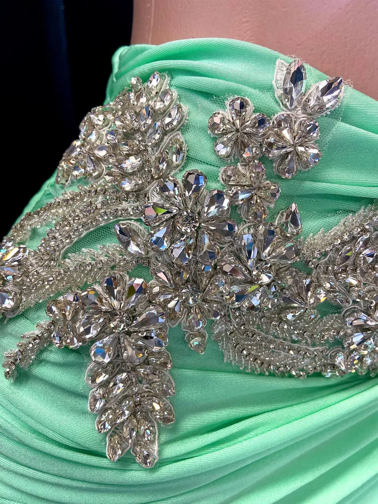 Kim Kardashian-Inspired Two-Piece Tulle Set in soft, flowing fabric for an elegant, chic look