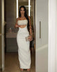 White Off Shoulder Bodycon Long Bandage Dress
