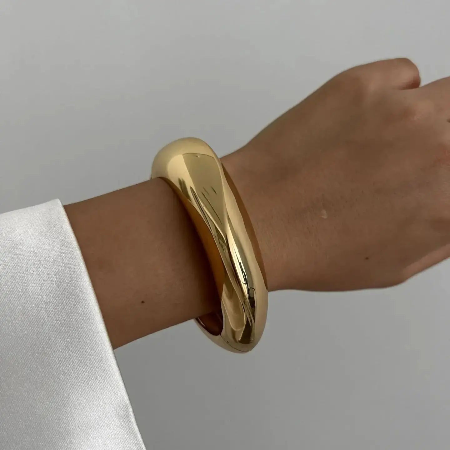 Vintage Hip Hop Metal Cuff Bangles Punk Gold Silver Color Geometric Spring Bangles