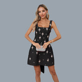 Model wearing glamorous A-line bandage evening dress