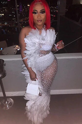 SHOW PEARL Feather Dress / white Dress | Birthday Dress| Shiny Evening Celebrate
