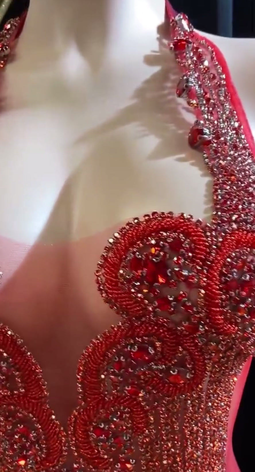 Red Dress With Rhinestone