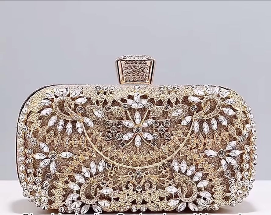 Oem Crossbody Shoulder  Diamond Encrusted Women'S Vintage Dinner Hand Matching Dress Evening Bag