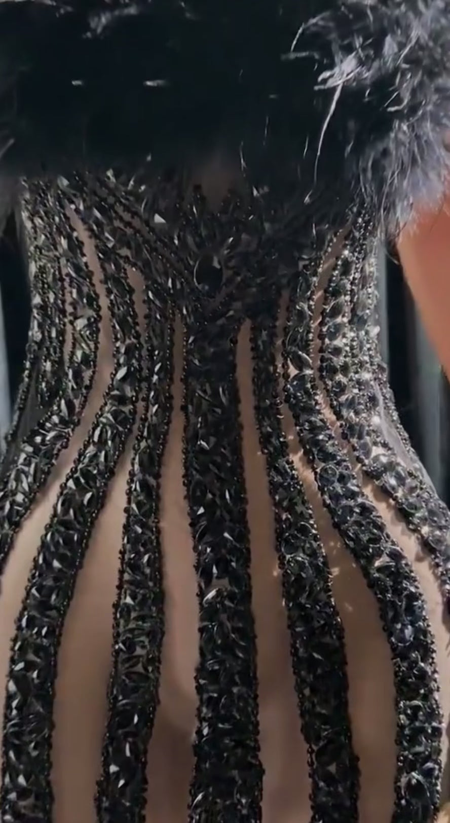 Ella Black Mini Dress featuring a tulle design and rhinestone details for a chic and glamorous look.